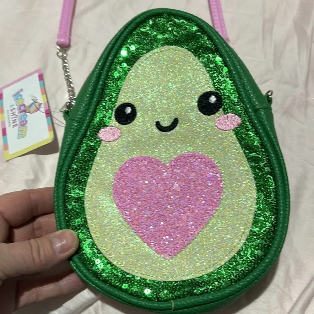 Icecream & Shine avocado zip purse with chain strap nwt and perfect